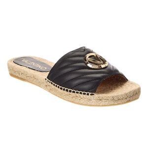 Valentino Black Espadrille Slide Sandals